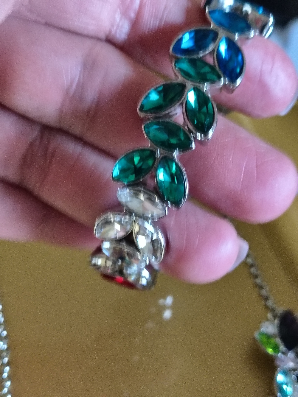 Multicolor Crystal Stretch Bracelet and Necklace Set - Women's Jewelry Paparazzi - Picture 4 of 10